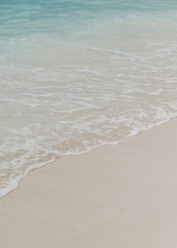 perfect sandy beach clear blue water white sand