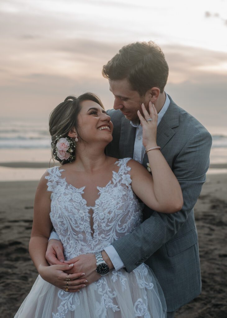 canadian couple enjoying their beach elopement in bali