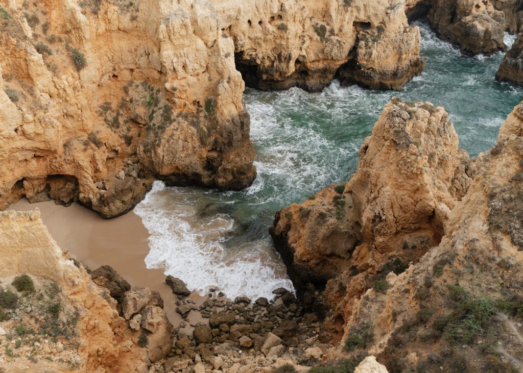 rock cliffs in the algarve