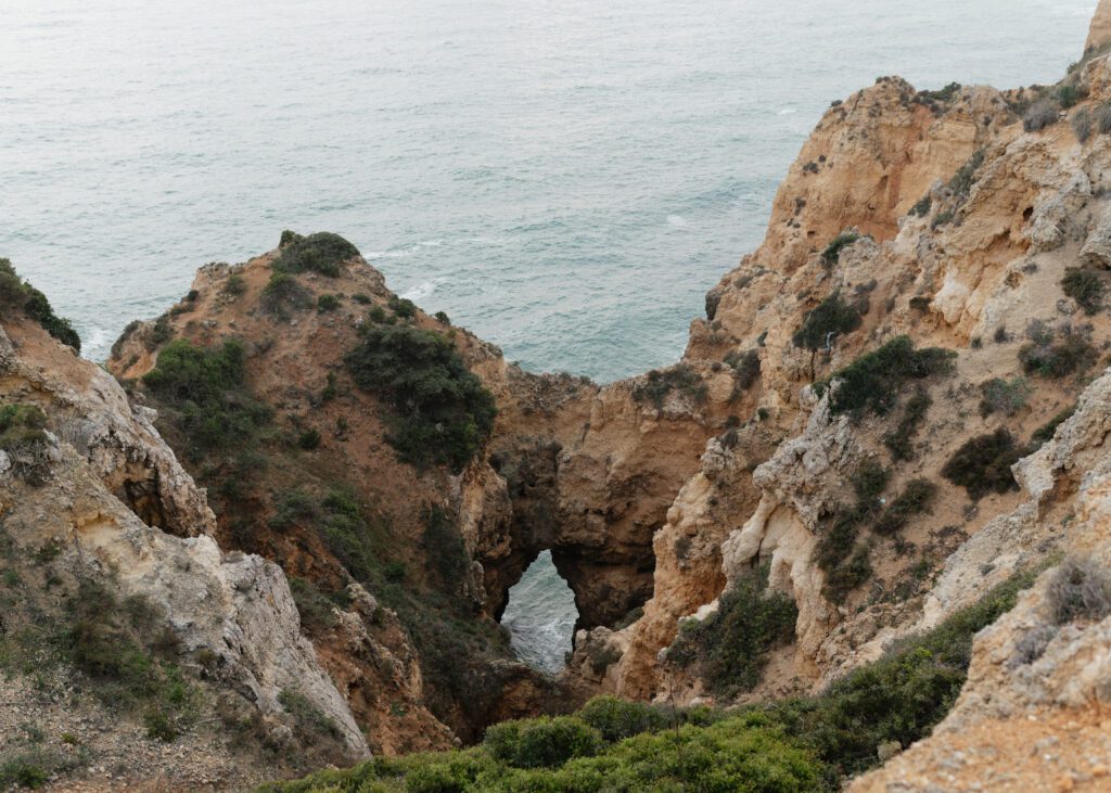 rock cliffs in the algarve