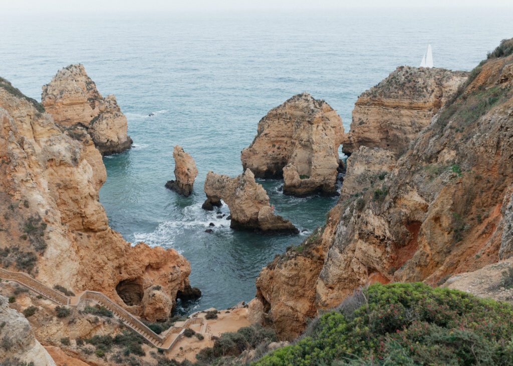 rock cliffs in the algarve