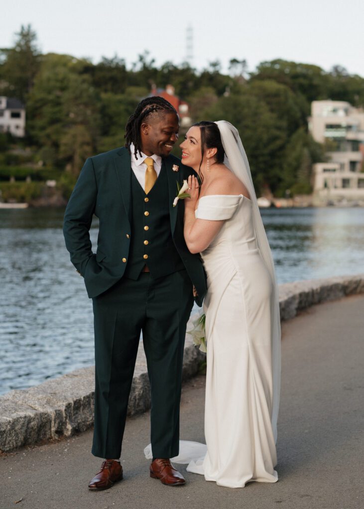 canadian couple along the water during their elopement in halifax
