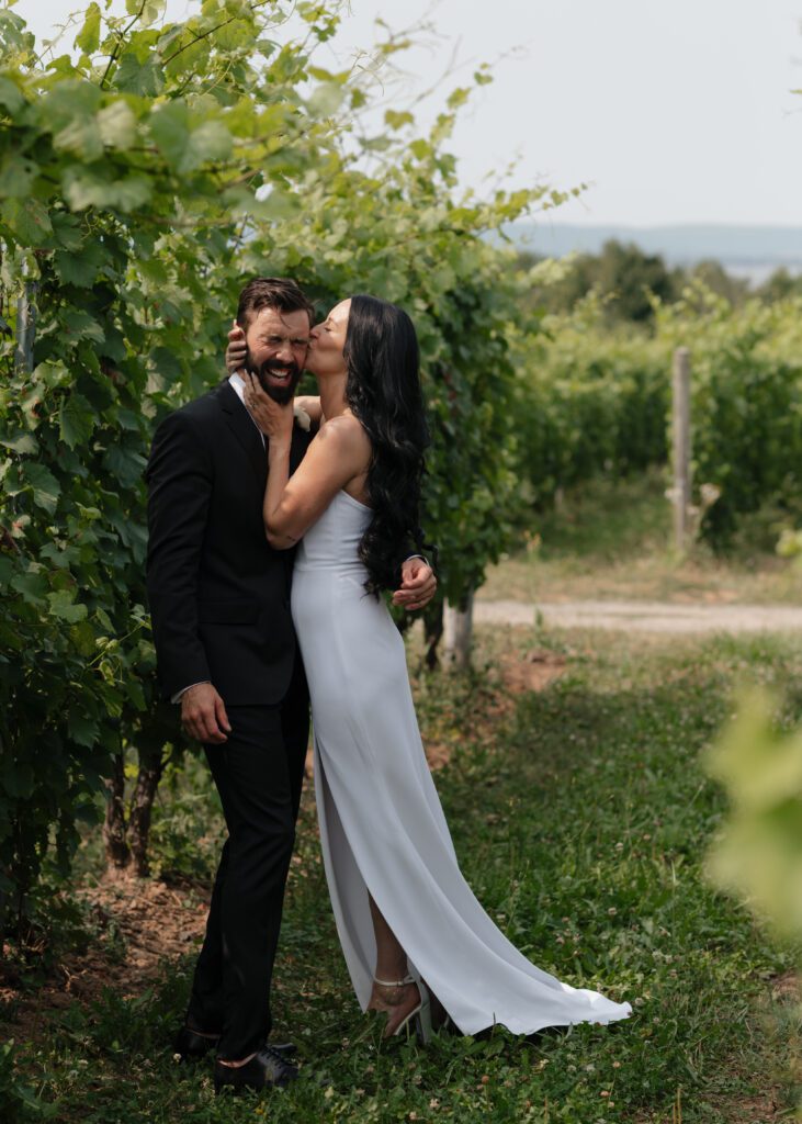 canadian couple in the vineyards in nova scotia